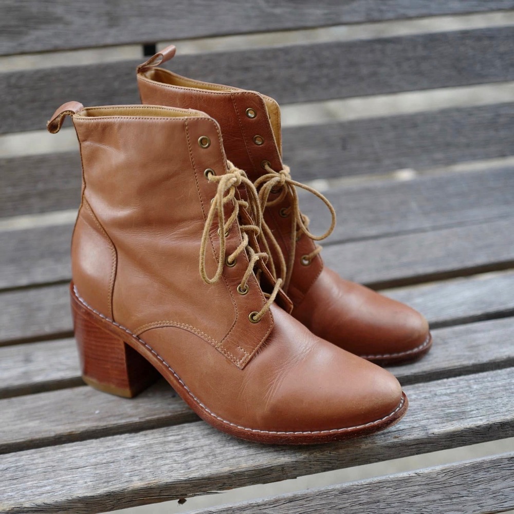 EUC Fortress of Inca Alexandra Paige Leather Combat Bootie Sz 8.5